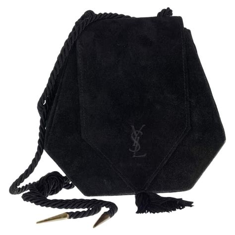 ysl bag tassel black suede|YSL evening bag with tassel.